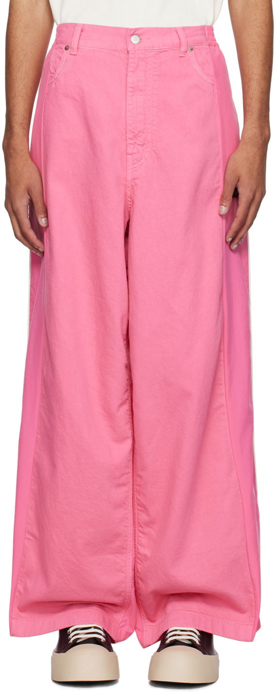 Hlače Ambush AMBUSH Paneled Jeans Roza | BMYB010S23DEN0013200