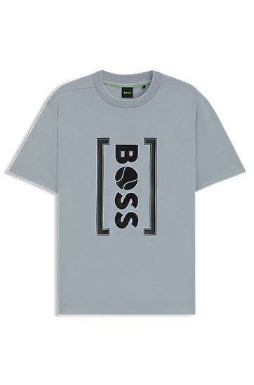 Majica BOSS BOSS Relaxed-Fit Tennis T-Shirt Siva | 50543905