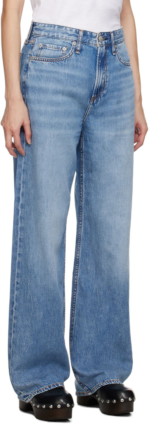 Kavbojke rag & bone Logan Wide-Leg Jeans Modra | WDD23S2935F2AU, 1