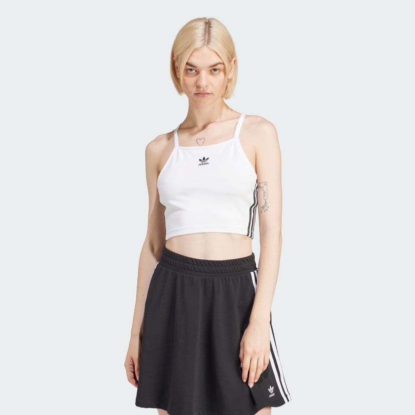 Krop-top adidas Originals Adicolor 3-Stripes Crop Top Bela | IN8377