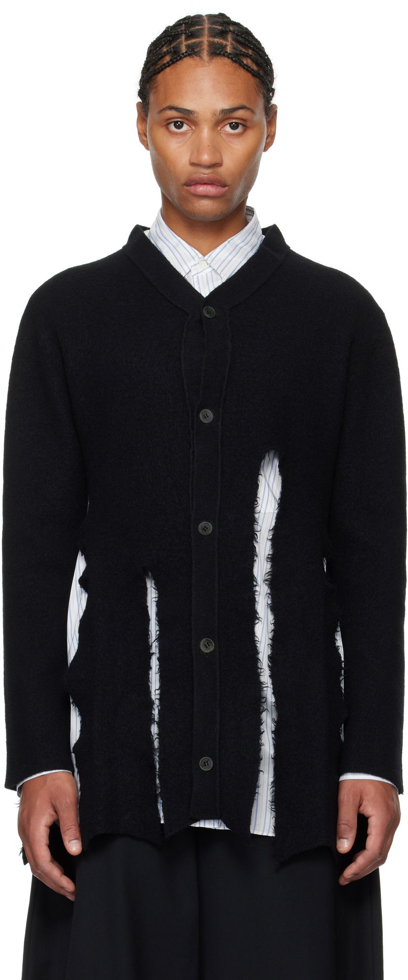 Pleteni pulover Comme des Garçons Cardigan Črna | PN-N009-051