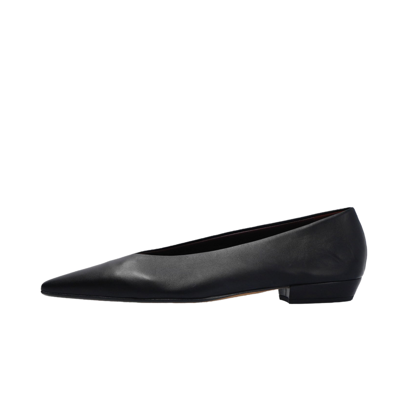 Superge in čevlji Bottega Veneta Almond Leather Ballet Flats Črna | 608872VBSD01000