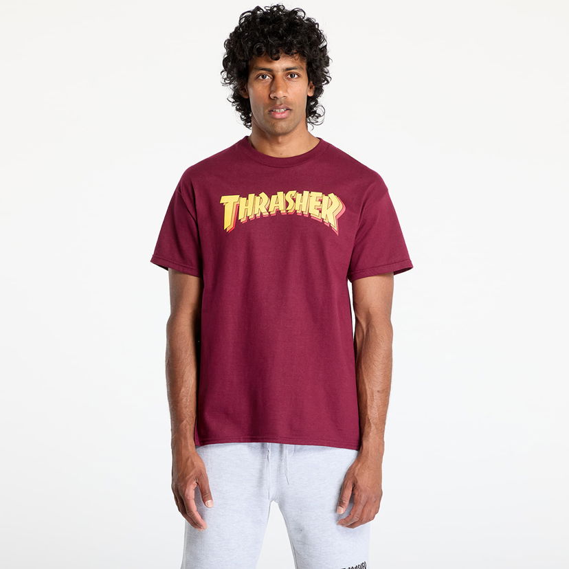 Majica Thrasher Thrasher Stacked T-Shirt Bordo | 145688