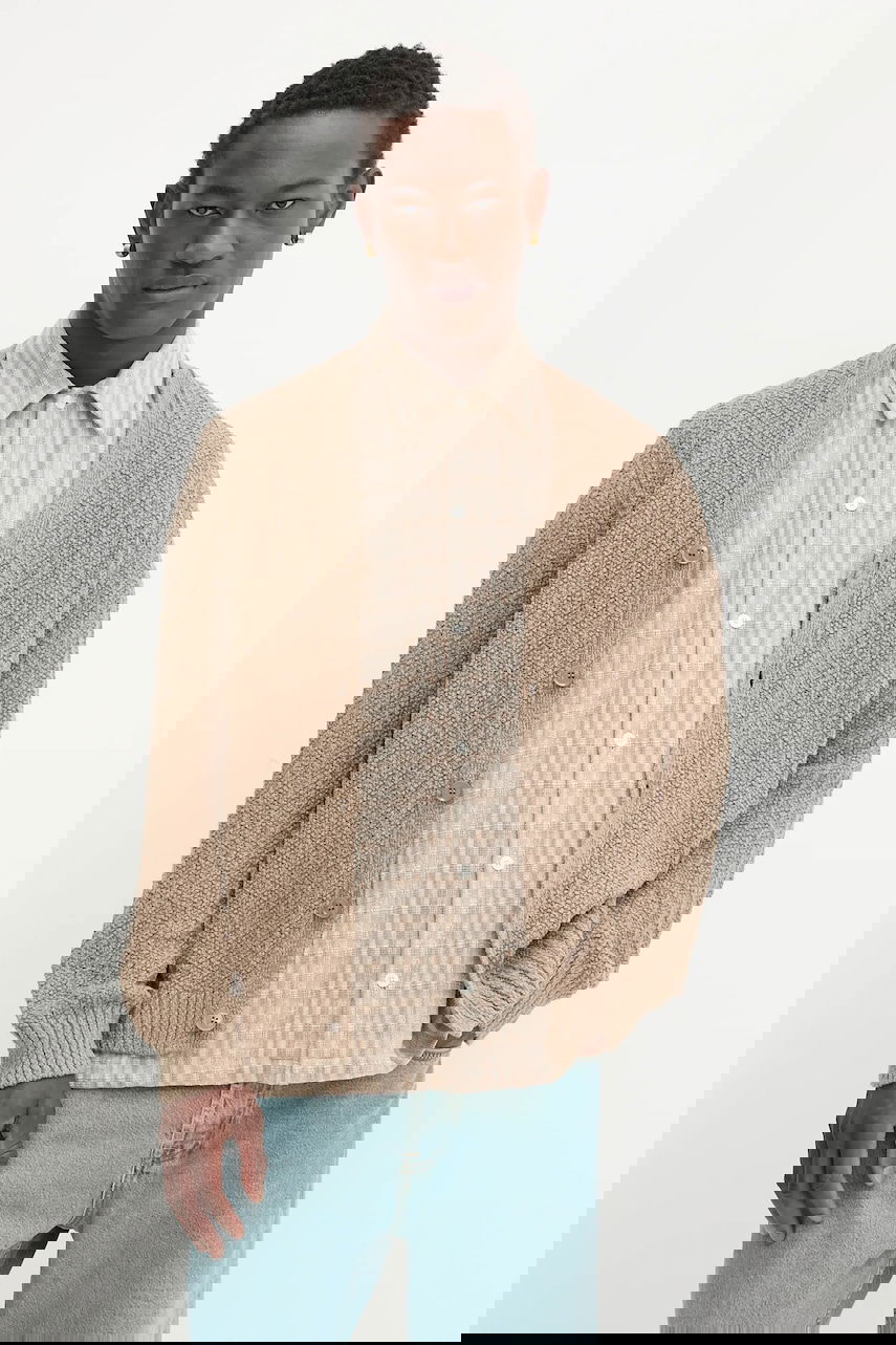 Pleteni pulover Samsoe Samsoe SAMICAH Textured Knit Cardigan Bež | M25200023, 0