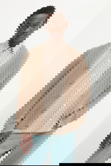 Pleteni pulover Samsoe Samsoe SAMICAH Textured Knit Cardigan Bež | M25200023, 0