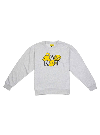 Pulover MARKET Bubble Letter Crewneck Sweatshirt Siva | 396000847