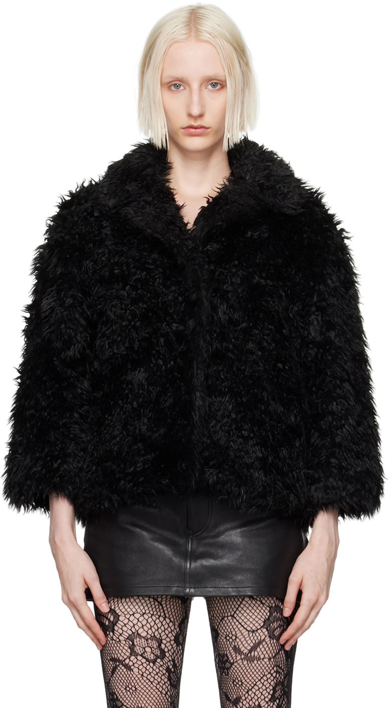 Plašči Marc Jacobs Marc Jacobs 'The Shaggy Lady' Faux-Fur Jacket Črna | 2F4RJC014W11