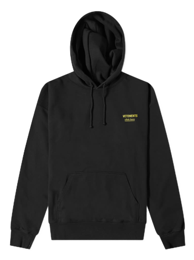 Pulover VETEMENTS Click Here Logo Popover Hoodie Črna | UA53HD120B