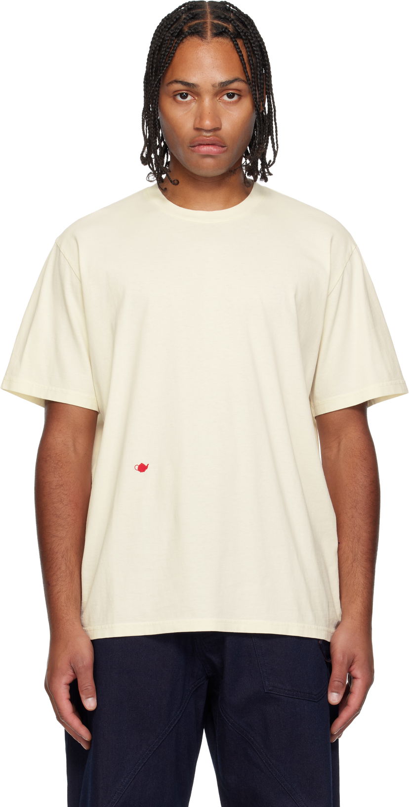 Majica JW Anderson JW Anderson Teapot Embroidery T-shirt Bež | JT0300-PG1800
