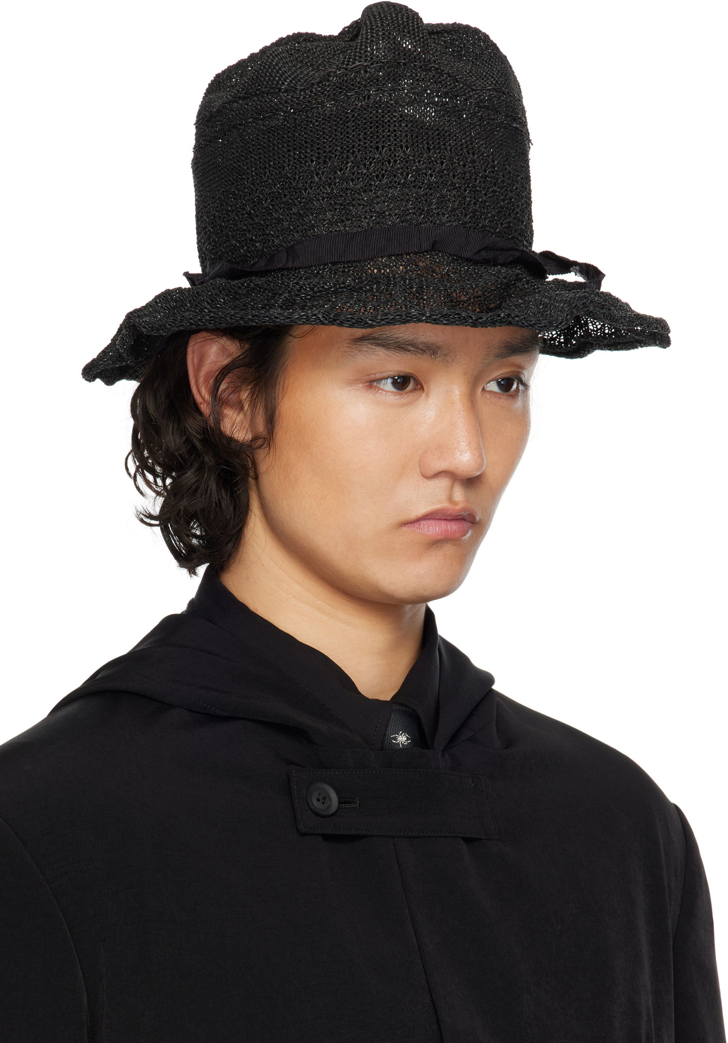 Klobuk Yohji Yamamoto Yohji Yamamoto Paper PE Mountain Hat Črna | HP-H03-960, 1