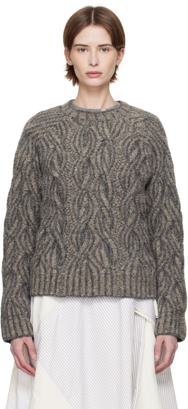 Pleteni pulover Eckhaus Latta Eckhaus Latta Plait Knit Sweater Siva | 8110-EL-PS25-S -, 0