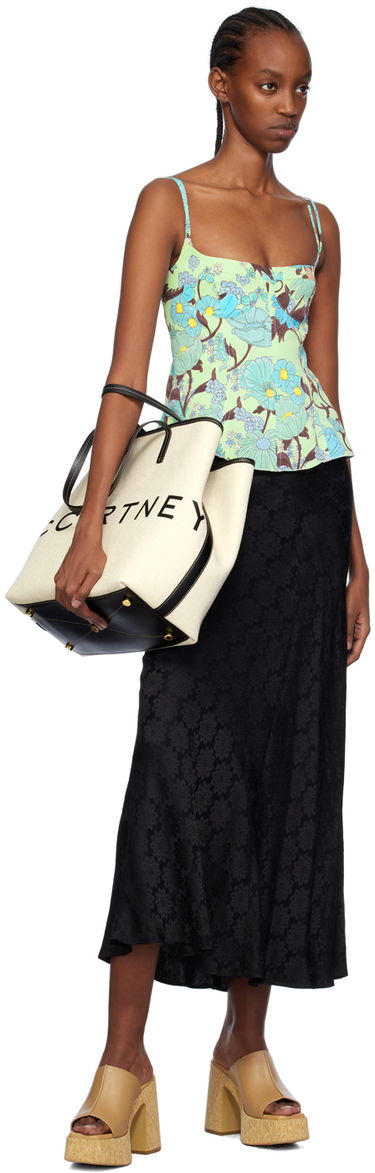Majica brez rokavov Stella McCartney Stella McCartney Floral Print Peplum Camisole Zelena | 6T01583DS300, 3