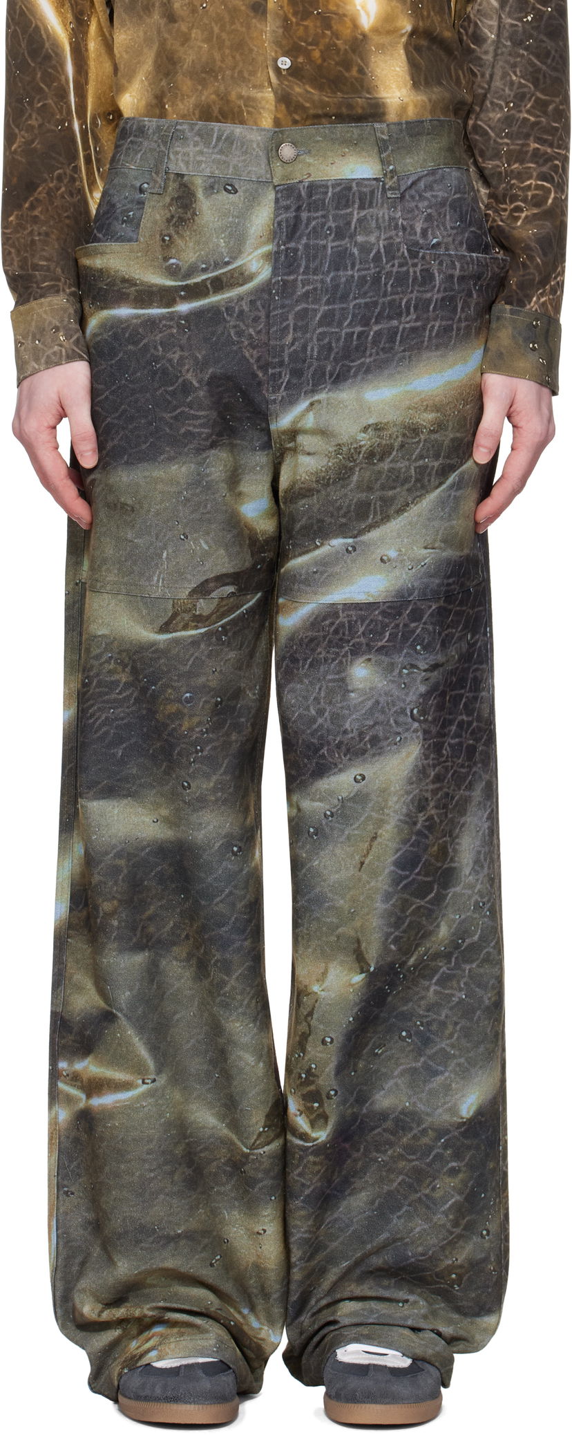 Kavbojke Serapis Serapis Golden Hour Printed Jeans Rjava | SS25_DE_1W