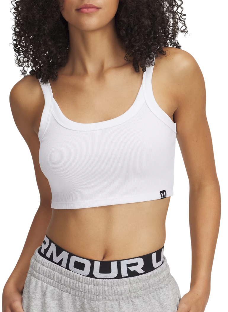 Krop-top Under Armour Under Armour UA Rival Rib Cropped Tank Top Bela | 6000265-100