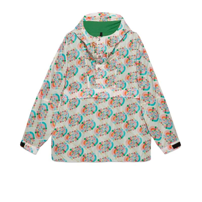 Jakna Gucci The North Face x Nylon Jacket Ivory/Multicolor Zelena | 671467 ZAH9J 9486