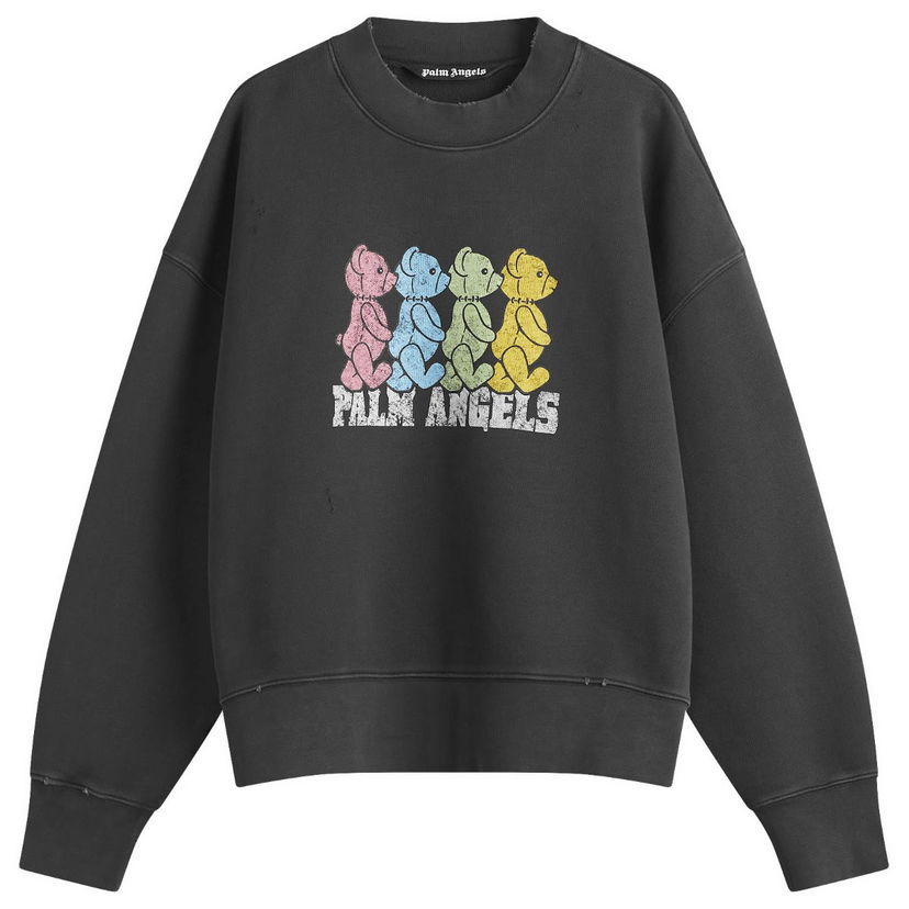 Pleteni pulover Palm Angels Palm Angels Crossroad Bears Crew Sweat, Size Large Črna | PMBA026S25FLE0041084
