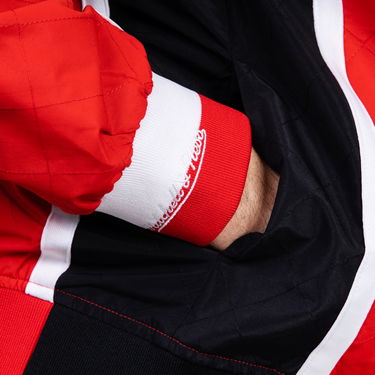 Bomber jakna Mitchell & Ness 75th Anniversary Warm Up Jacket Chicago Bulls Rdeča | OJBF1201-CBUYYPPPRED1, 5