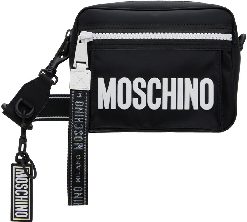 Torba za čez ramo Moschino Logo Reporter Bag Črna | 7410 8220