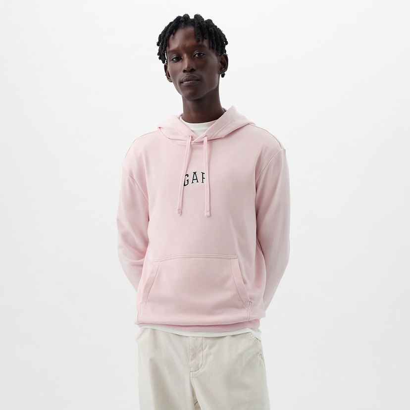 Pulover GAP French Terry Pullover Mini Logo Hoodie Light Peony Roza | 868455-01