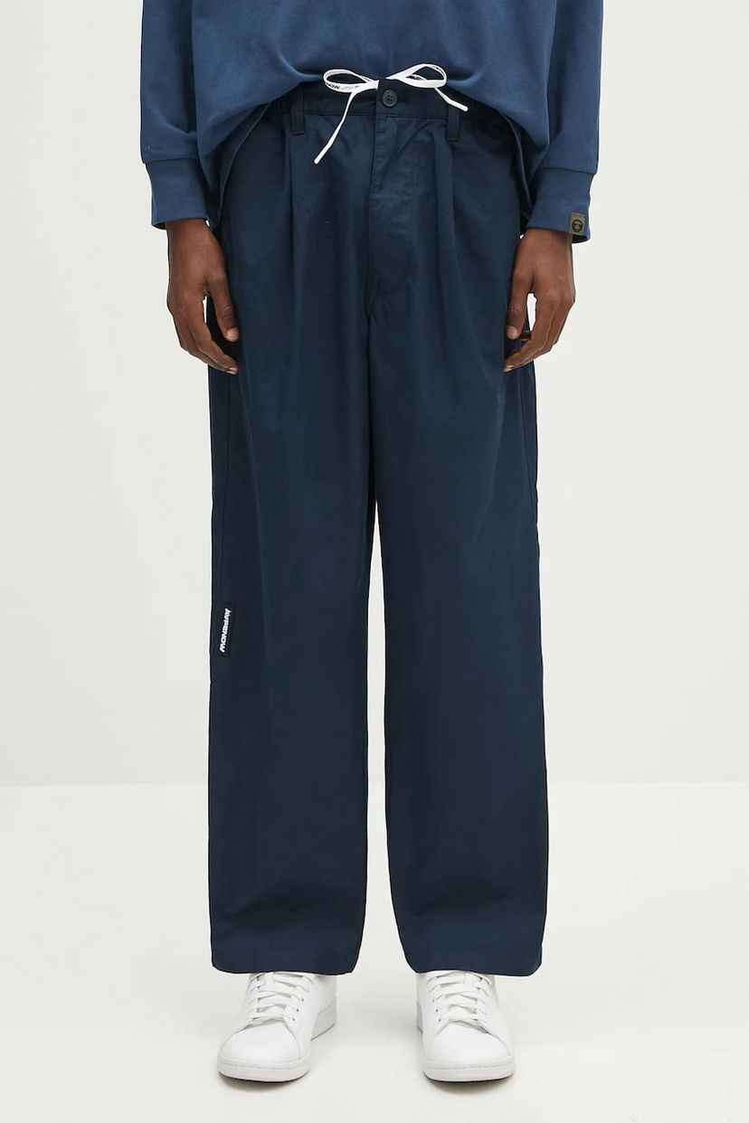 Hlače AAPE by A Bathing Ape AAPE Now Woven Pants Mornarica | AAPPTMB665XXO