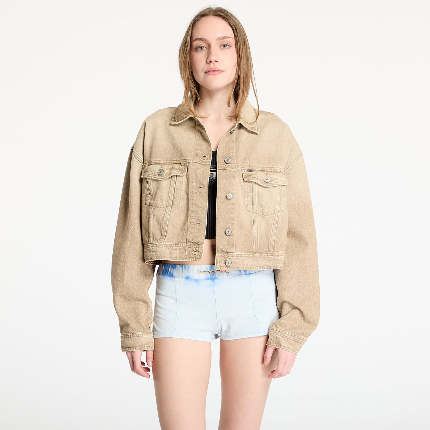 Jakna Tommy Hilfiger Tommy Jeans Oversized Crop Trucker Jacket Bež | DW0DW20118 1CE, 0