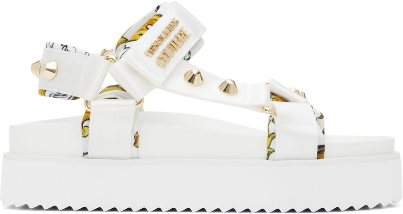 Superge in čevlji Versace Versace Jeans Couture Beach Sandals Bela | E78VA3SM2_EZS187