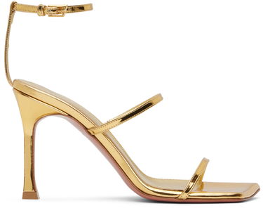 Modni dodatki Amina Muaddi Amina Muaddi Maya Heeled Sandals Kovinski | MAYA SANDAL MIRROR, 0