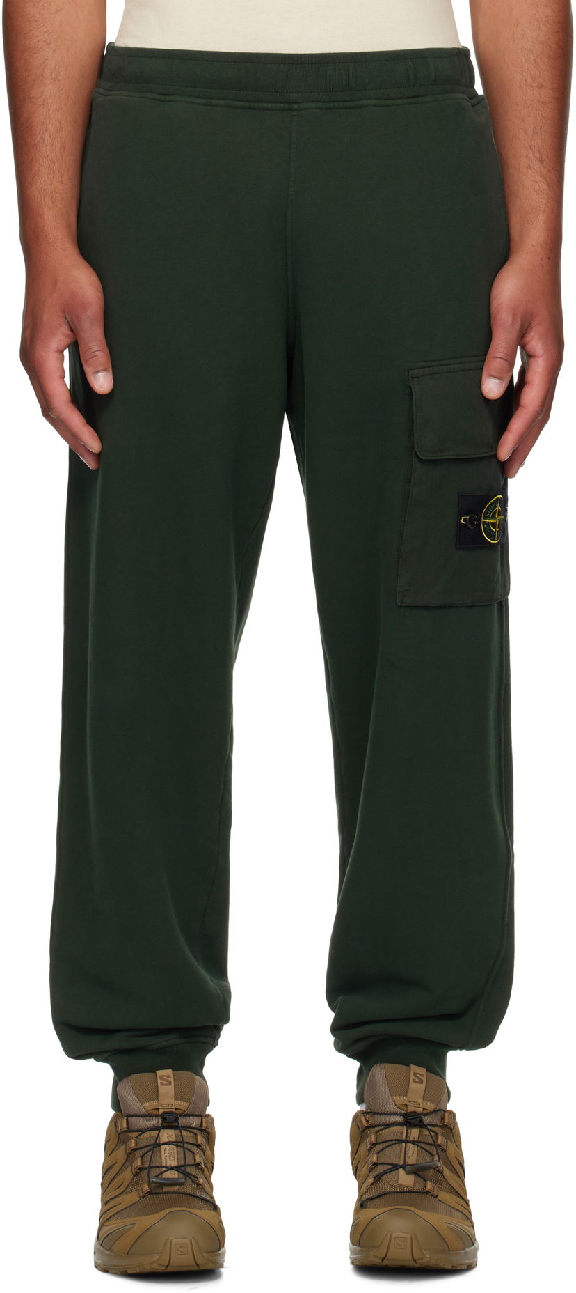 Trenirka Stone Island Stone Island Brushed Organic Cotton Fleece Sweatpants Zelena | K2S15 6200003 S0A20
