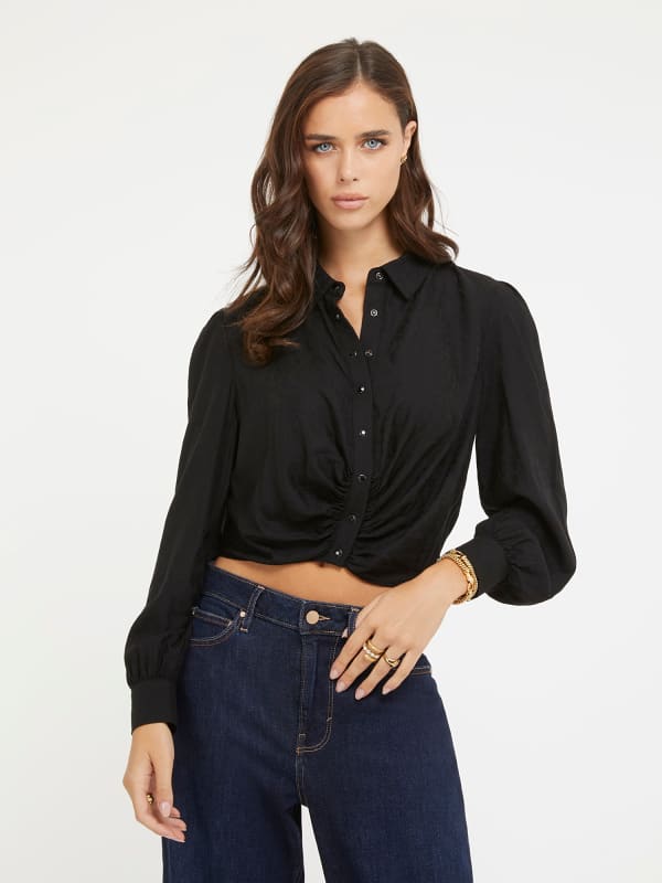 Oblačila GUESS Animalier Cropped Črna | W3BH76WFR72