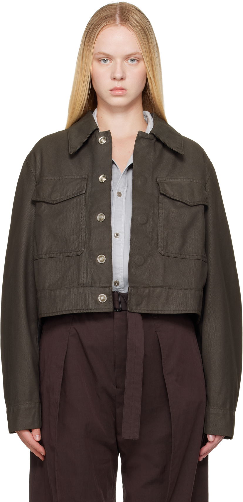 Jakna LEMAIRE Lemaire Two Pocket Cropped Jacket Zelena | OW1139 LD1030