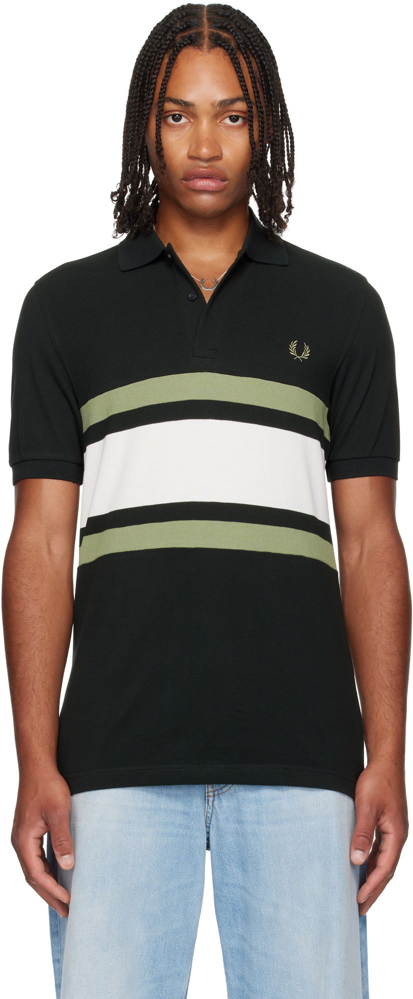 Polo majica Fred Perry Fred Perry Panelled Polo Črna | M9903