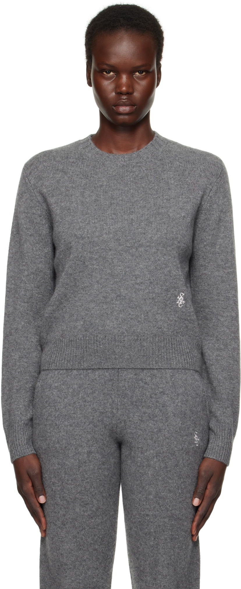 Pleteni pulover Sporty & Rich 'SRC' Cashmere Sweater Siva | WS012506302GY03