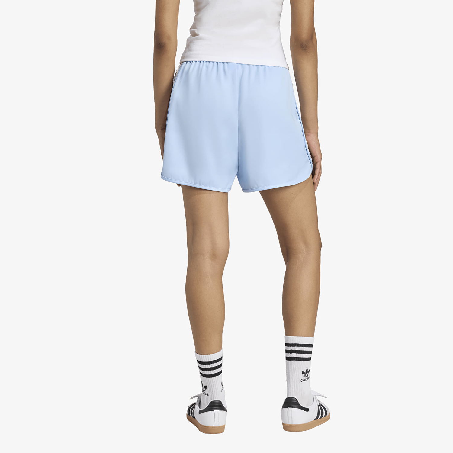 Kratke hlače adidas Originals adidas Originals Satin Ruffle 3-Stripes Shorts Modra | KC8817, 1