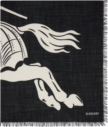 Šala Burberry Burberry Wide EKD Wool Scarf Črna | 8113032, 1