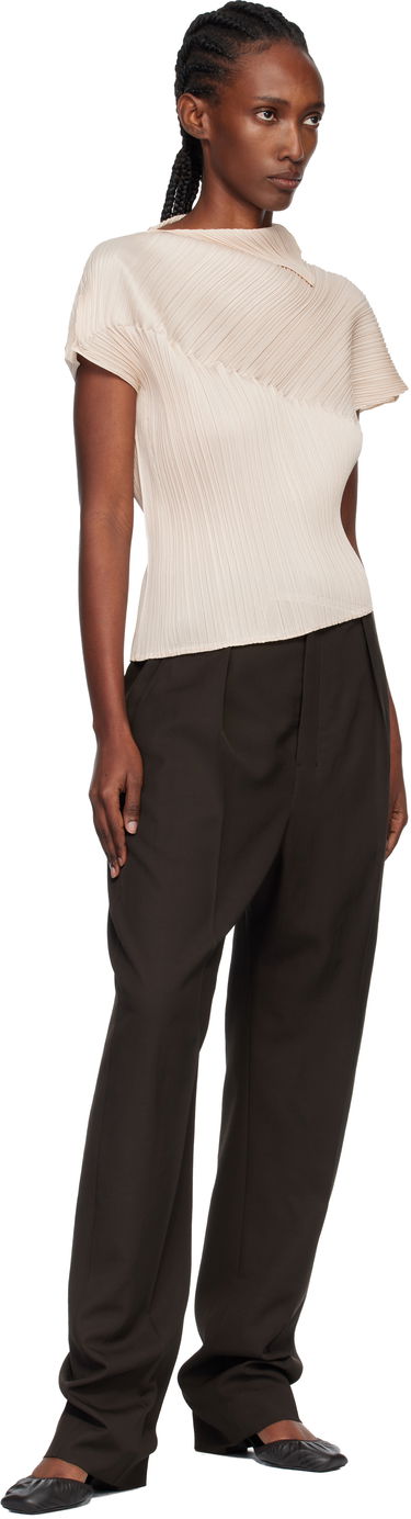 Majice in brezrokavniki Pleats Please Issey Miyake Pleats Please Issey Miyake Pleated Asymmetric Leap Top Bež | PP58JK461, 3