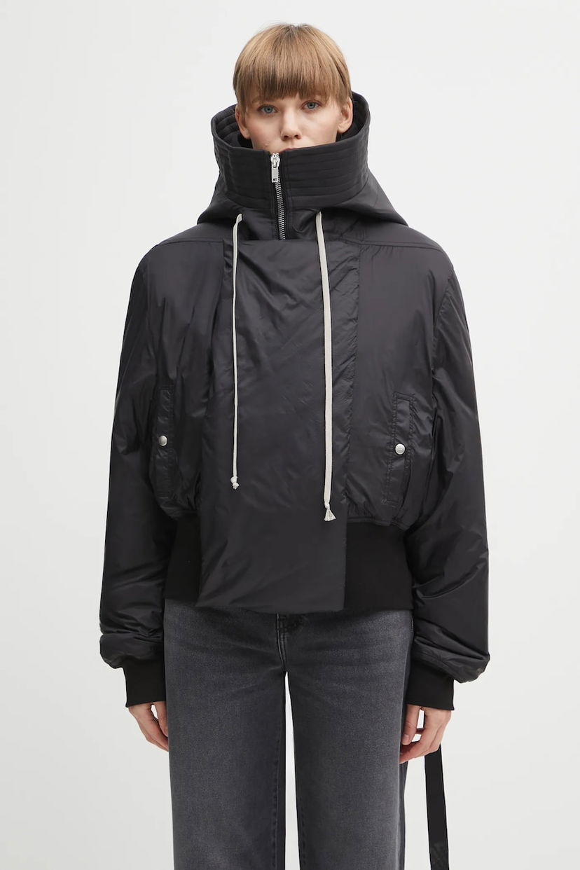 Parka Rick Owens Rick Owens DRKSHDW Cropped Alice Parka Oversize Črna | DS02E7731.NP