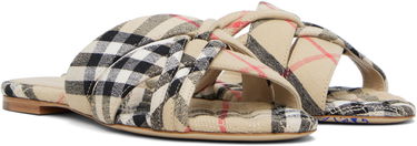 Oblačila Burberry Burberry Check Cabana Slides Bež | 8111378, 3