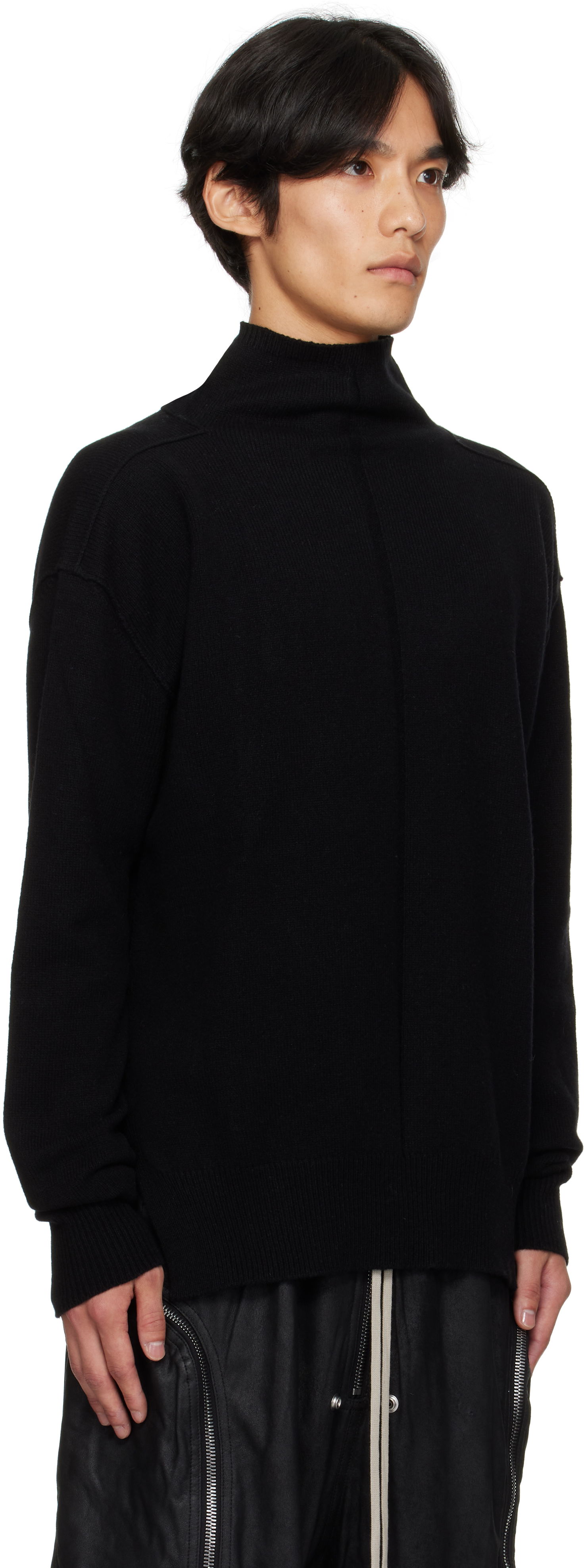 Pleteni pulover Rick Owens Rick Owens Concordians Tabard Sweater Črna | RU02E1648 WSBR, 1