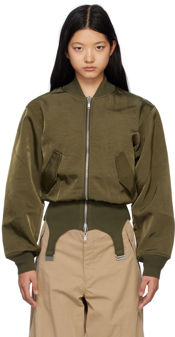 Bomber jakna Dion Lee Convertible Rib Reversible Bomber Jacket Zelena | C4033R23