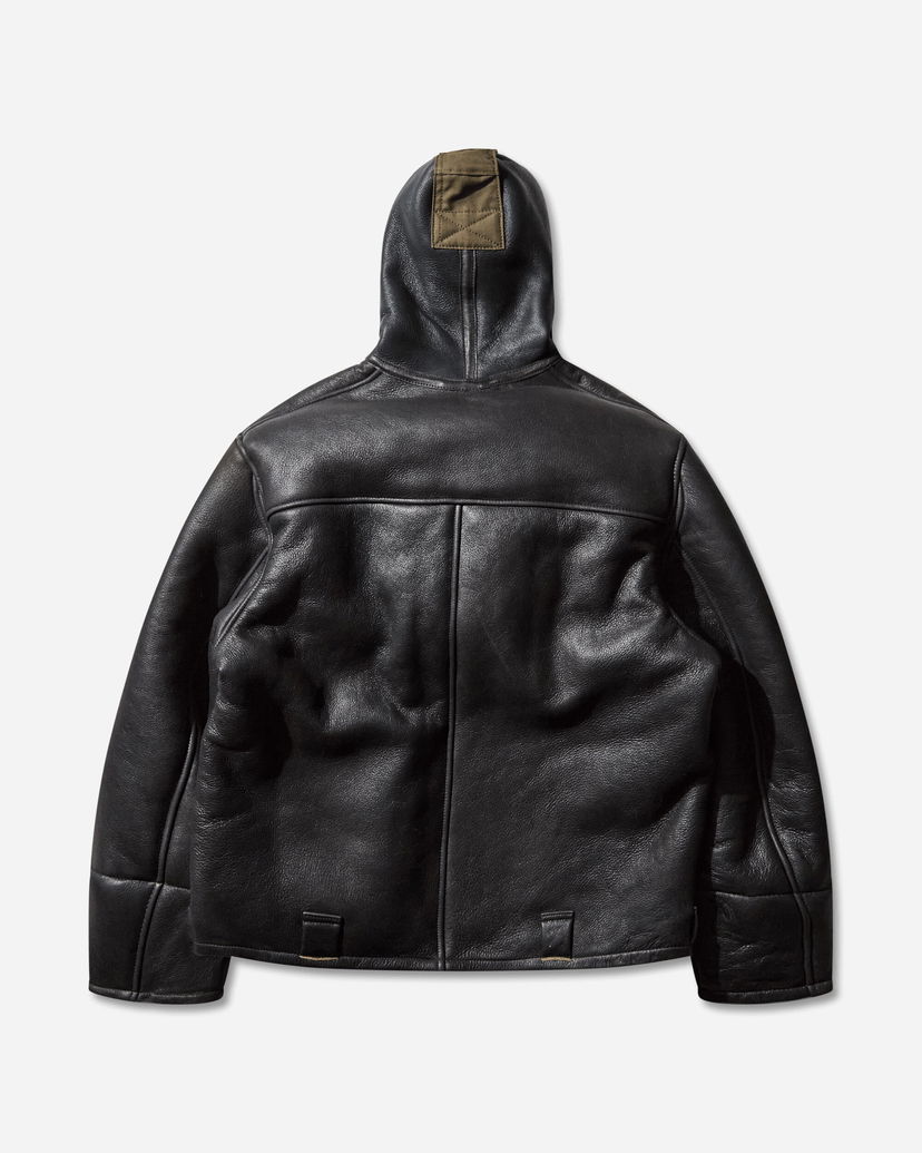 Jakna OUR LEGACY Blizzard Hooded Leather Jacket Črna | W4259BN 001
