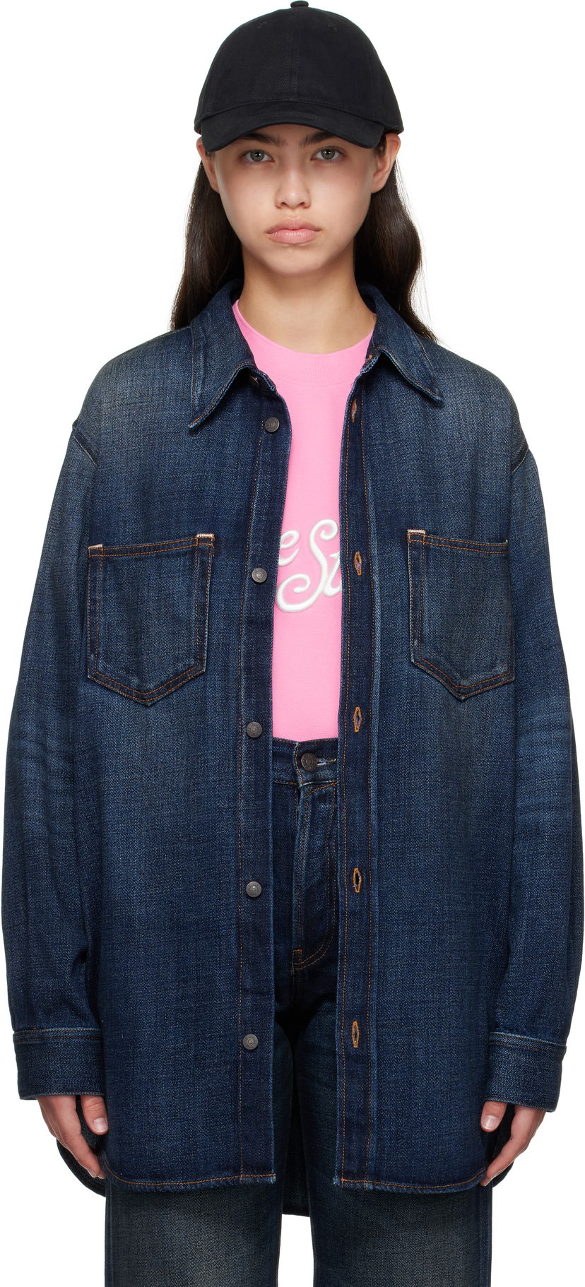 Srajce Acne Studios Acne Studios Denim Button-Up Shirt Modra | CB0112-