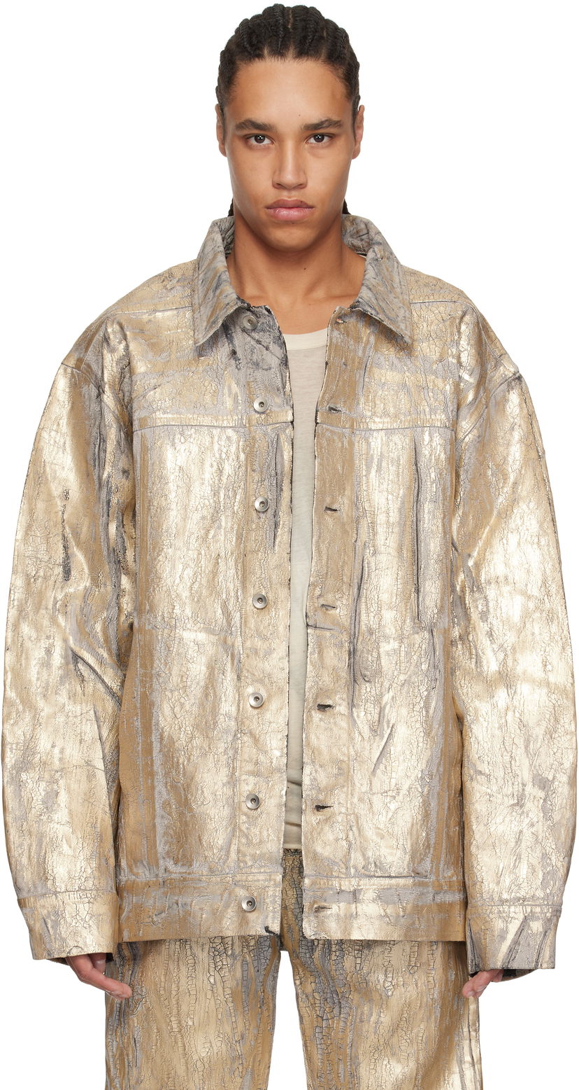 Jakna Rick Owens Rick Owens DRKSHDW Hollywood Jumbo Worker Denim Jacket Kovinski | DU01E3761 GMC