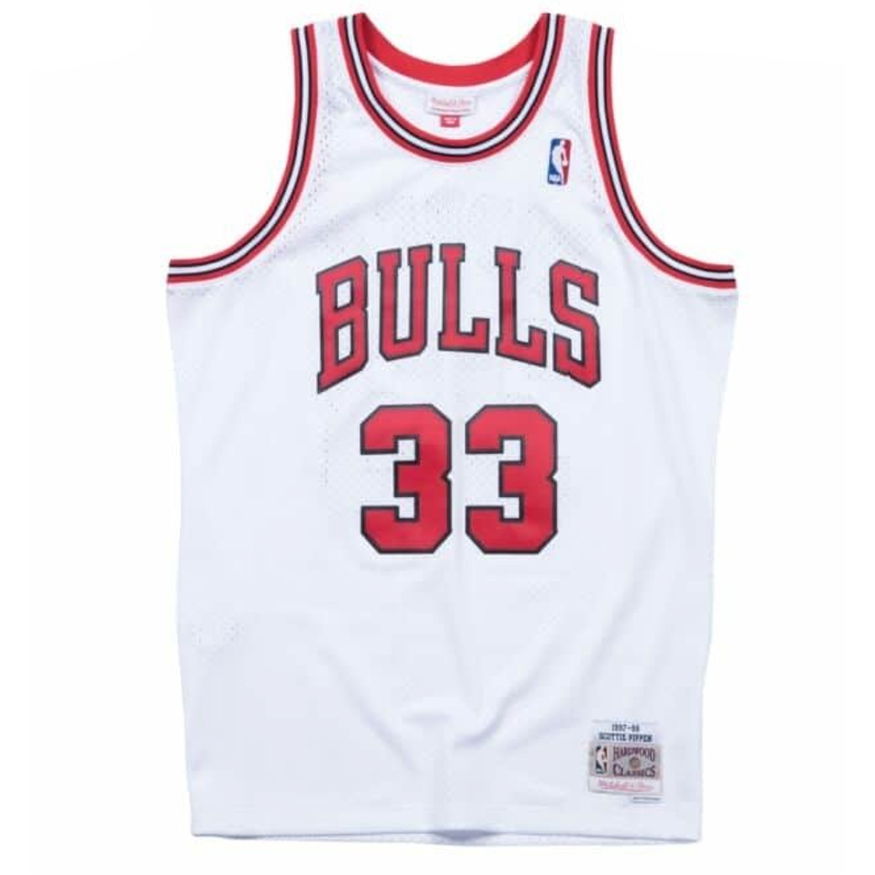 Dres Mitchell & Ness Chicago Bulls Scottie Pippen Swingman Jersey Bela | SMJYAC18054-CBUWHIT97SPI, 0