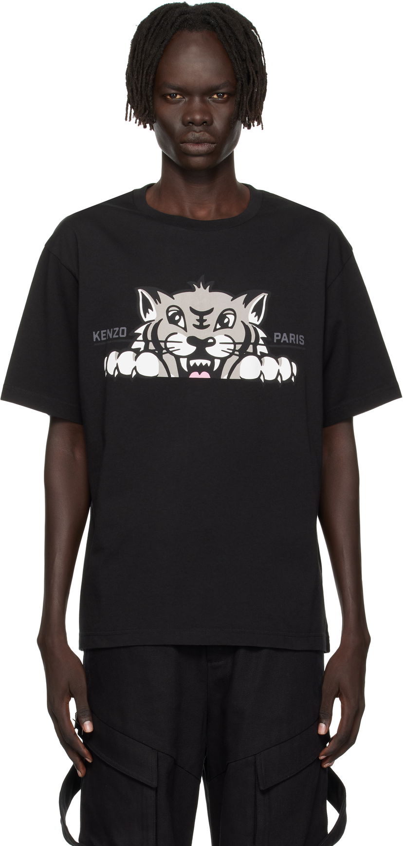 Majica KENZO Kenzo 'Happy Tiger' Oversized T-Shirt Črna | FF65TS4514SG