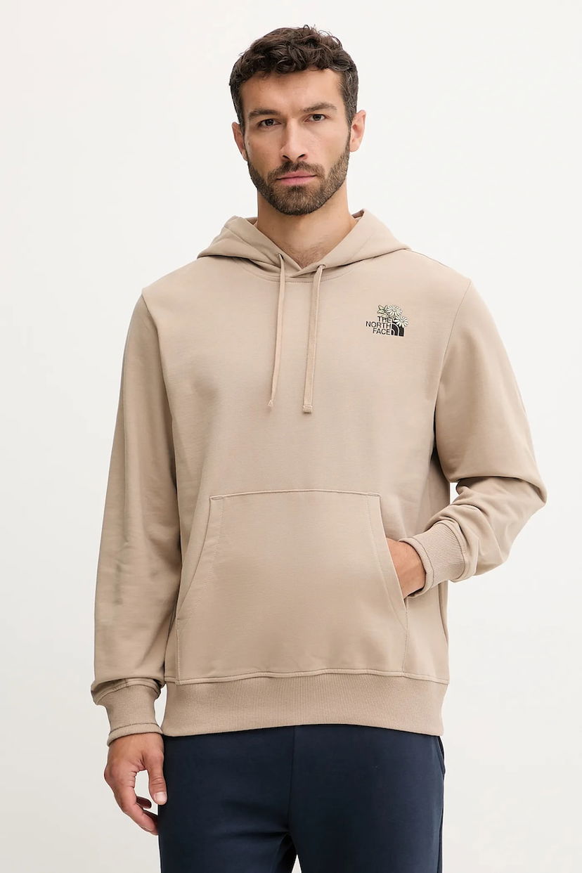 Pulover The North Face Flowe Dome Cotton Hoodie with Print Bež | NF0A8EGZBOX1