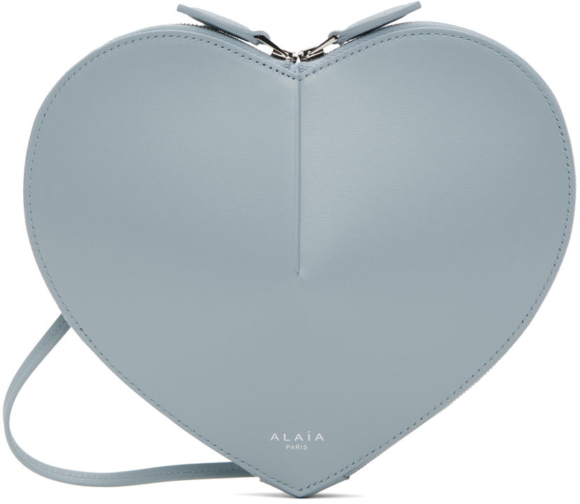 Torba za čez ramo Alaïa Heart Shaped Leather Crossbody Bag Modra | AA1P003C0Y75