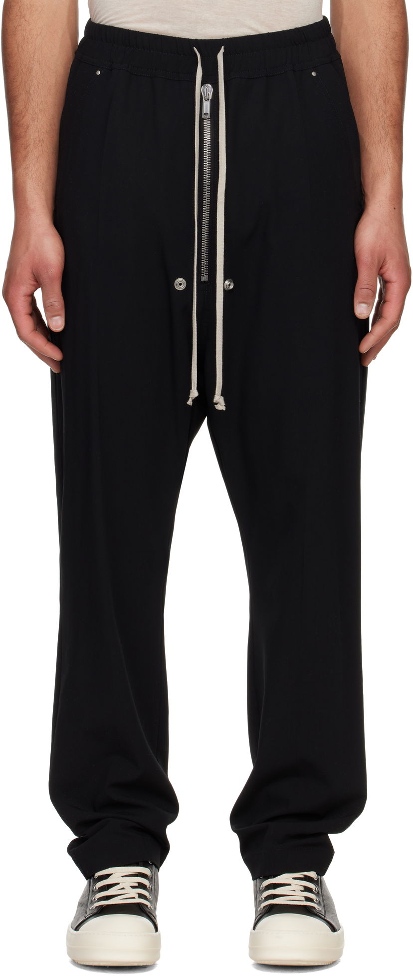 Hlače Rick Owens Rick Owens Hollywood Bela Trousers Črna | RU01E5361 WLP