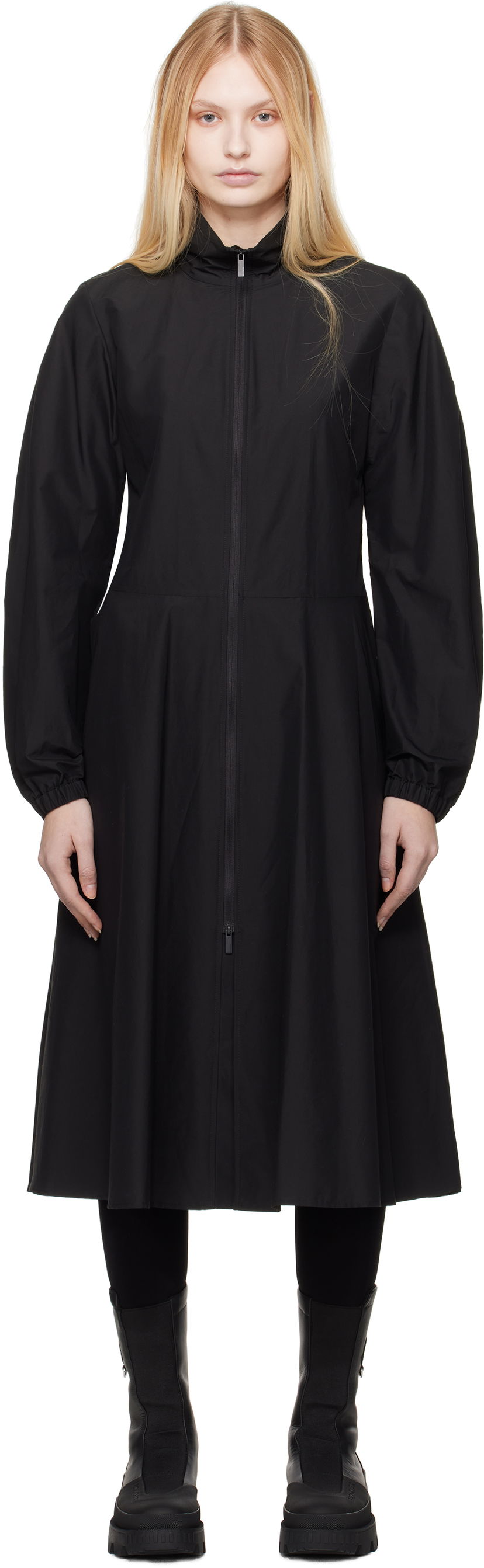 Obleke Moncler Moncler Front Zip Midi Dress Črna | K10932G000065977X