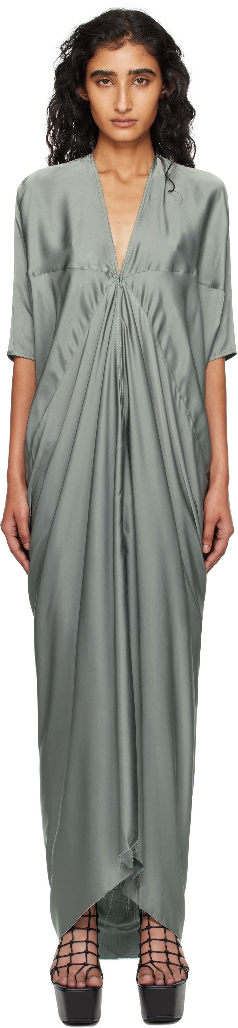 Obleke Rick Owens Rick Owens Concordians Kite Maxi Dress Zelena | RP02E4506 SCH