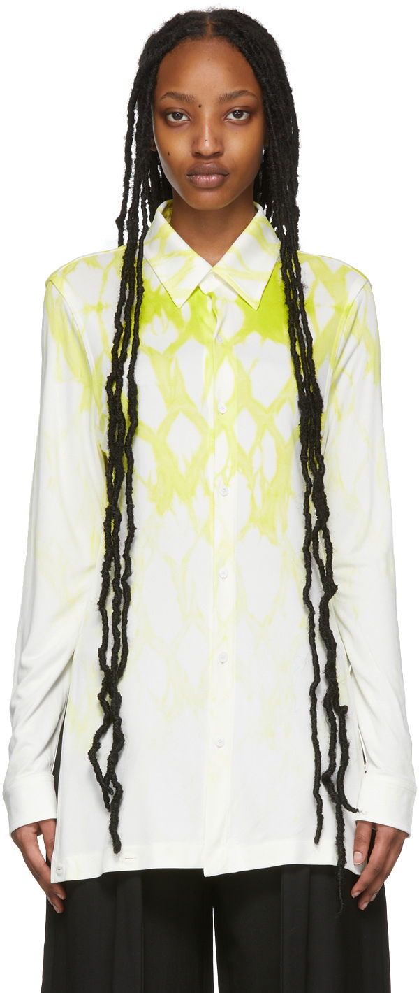 Srajce Dion Lee Shibori Print Relaxed Shirt Bela | C5013R22